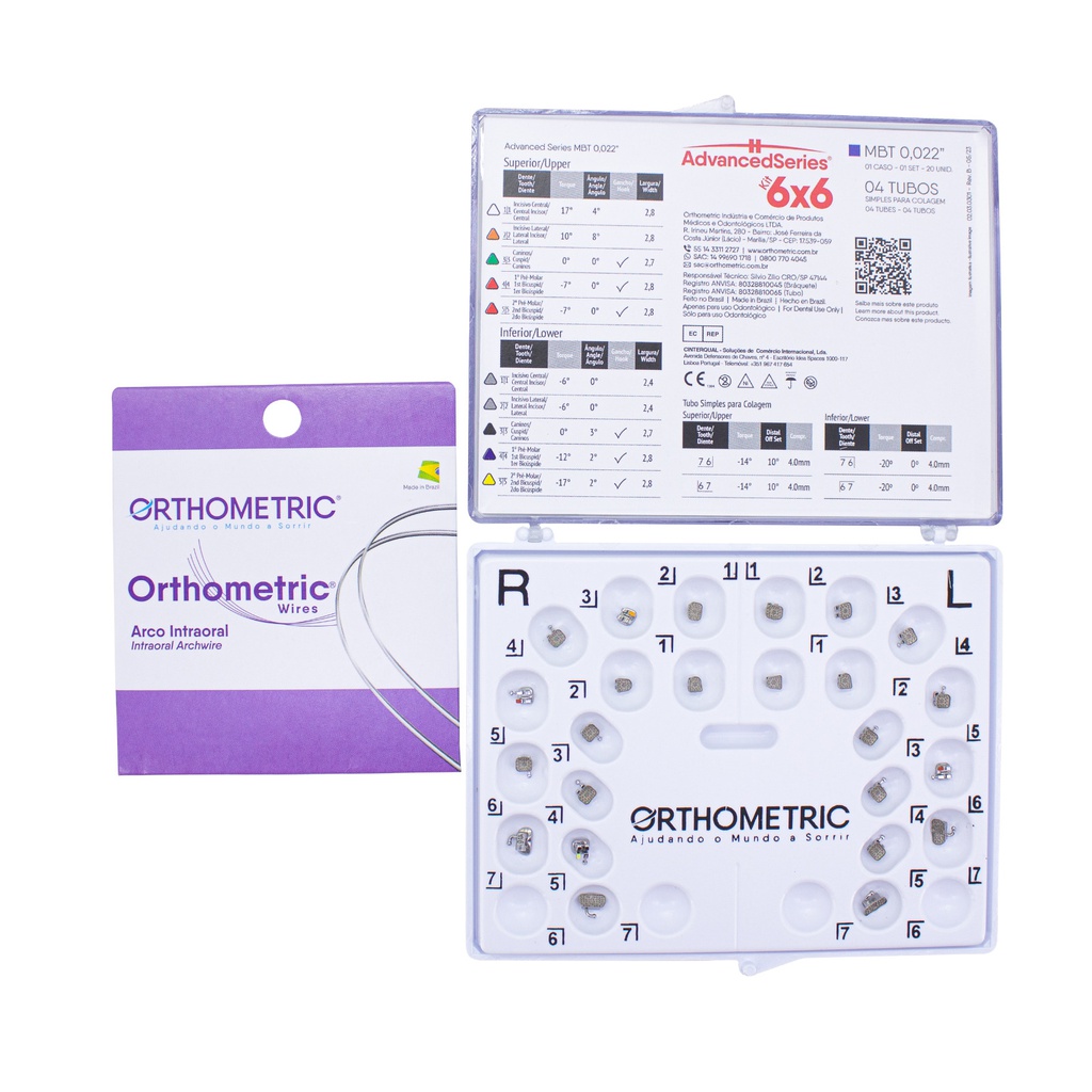 Kit 1 Caso Brackets Metálicos (B+A+T) Advanced Series Orthometric