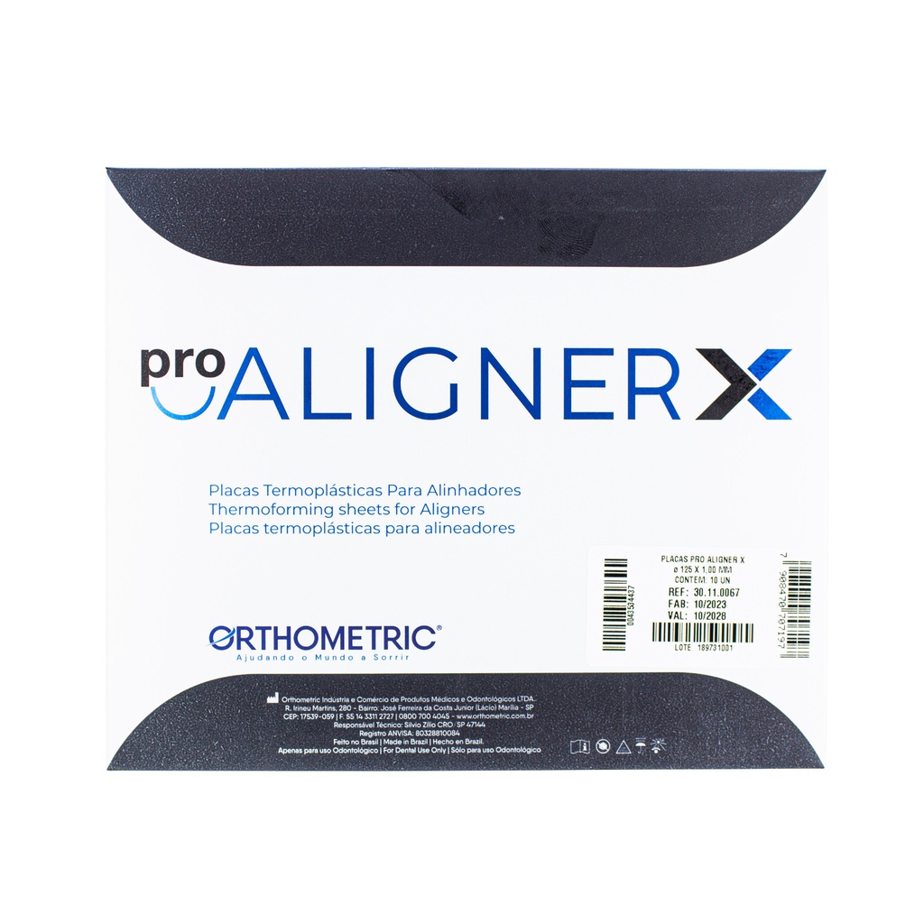 Placas Láminas Termoplásticas para Alineadores Pro-AlignerX 1 mm Orthometric