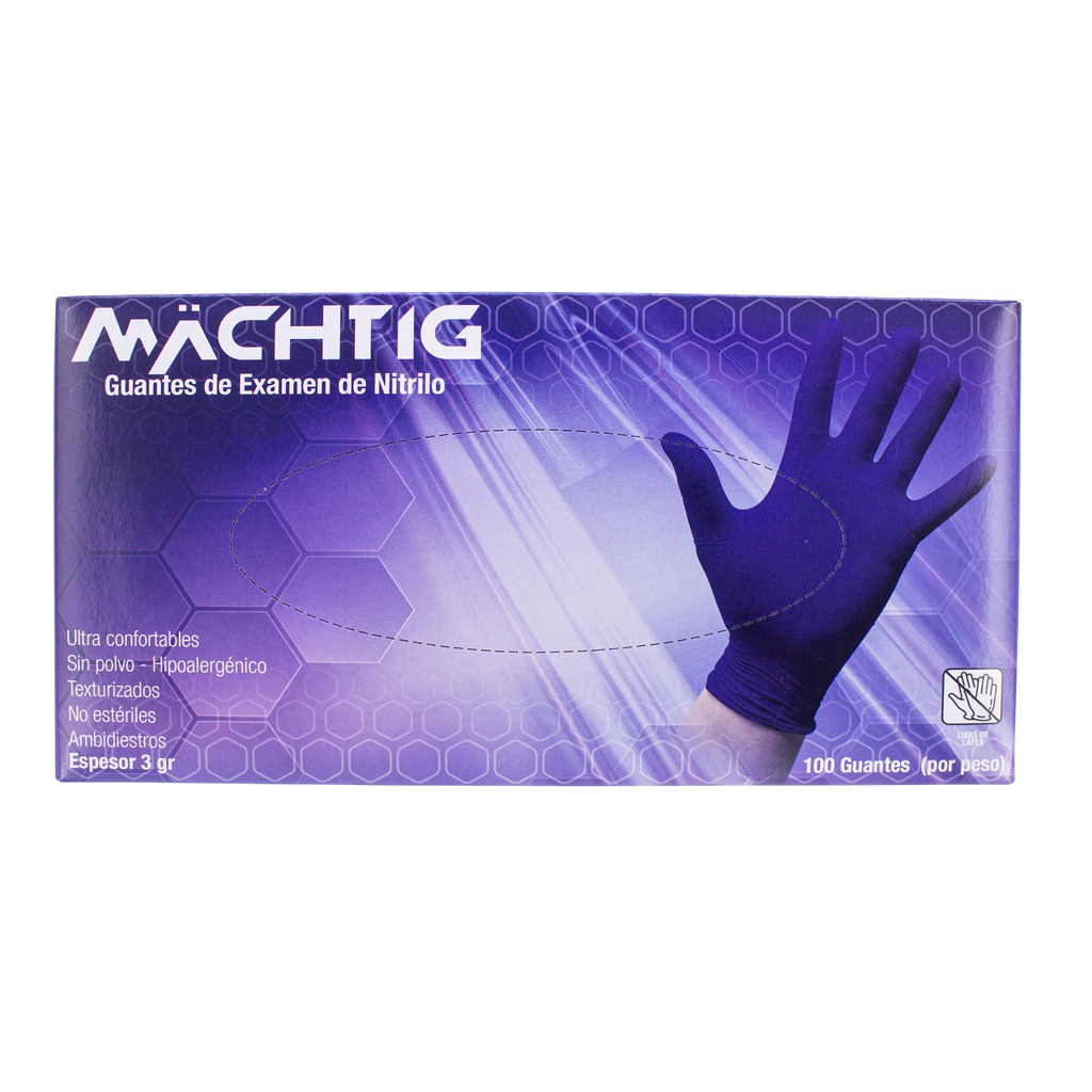 Guantes de Nitrilo Azul Cobalto Machtig