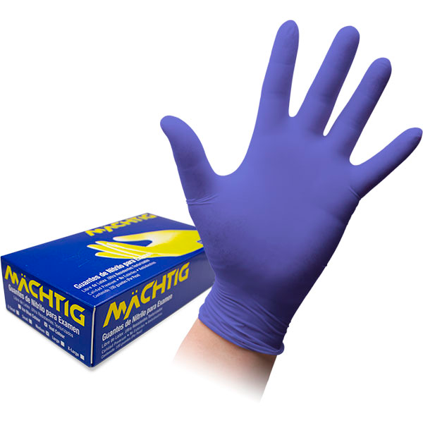 Guantes de Nitrilo Azul Lavanda &quot;S&quot; x 10 Machtig