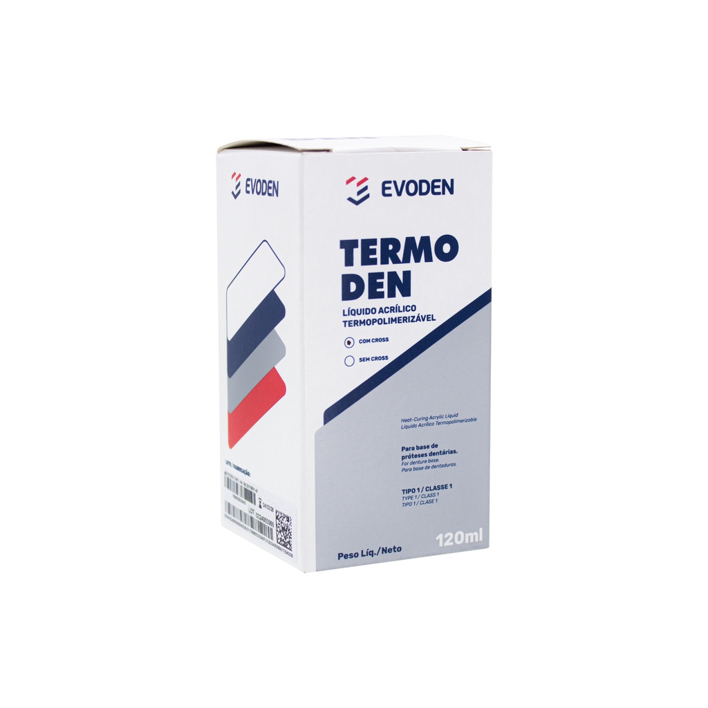 Líquido monómero para acrílico Termocurado Termoden Crosslink 120 ml Evoden