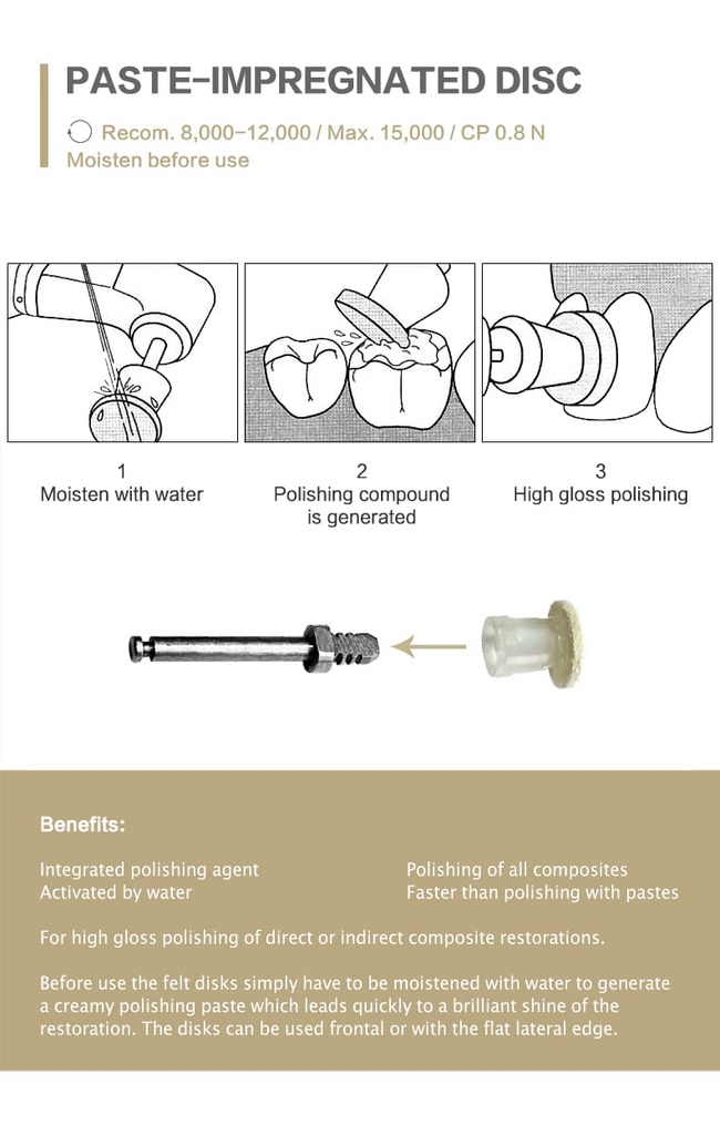 Set Discos con pasta pulido Impregnated Disc  ZT Dental