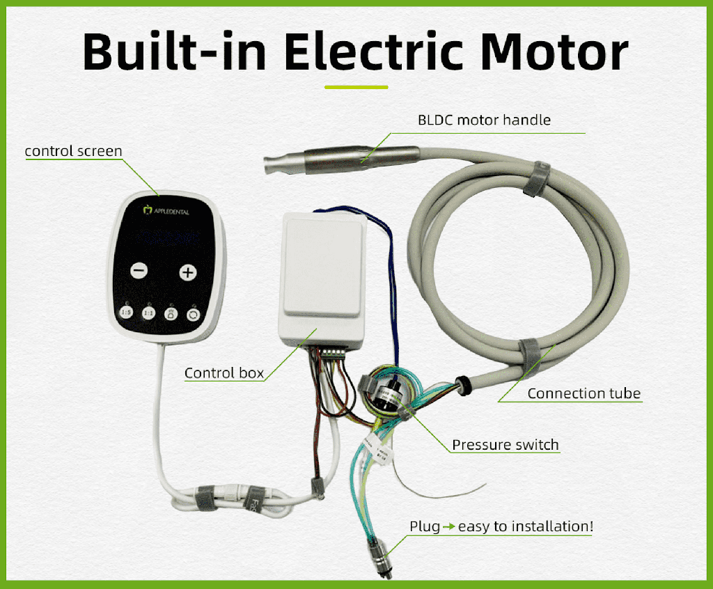 Micromotor eléctrico clínico led Built in EN1 Appledental