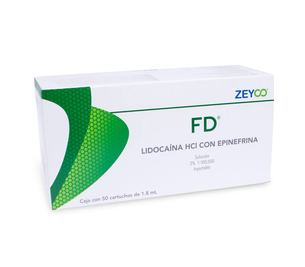 Anestesia Lidocaina al 2% con epinefrina FD Zeyco