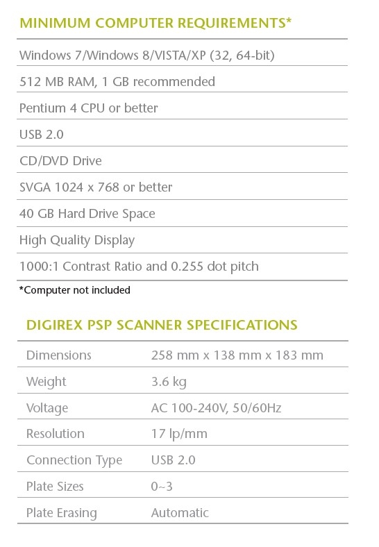 Scanner Digital Placa Fosfato Digirex PSP Apixia