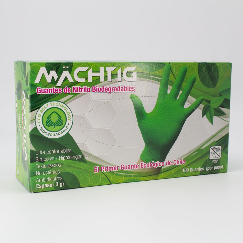 Guantes de Nitrilo Biodegradable Verde Machtig