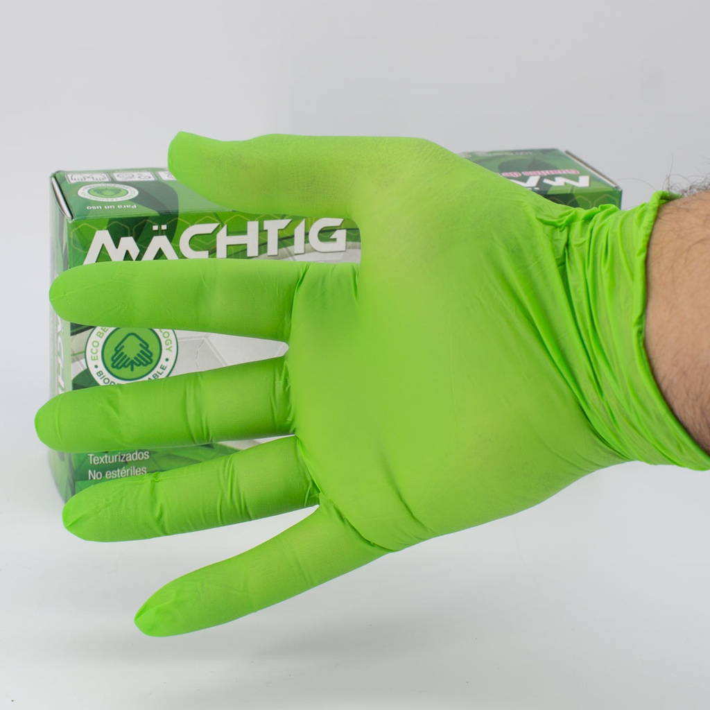 Guantes de Nitrilo Biodegradable Verde Machtig