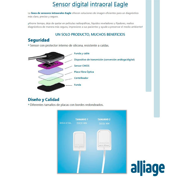 Radiovisiógrafo Sensor intraoral Eagle New Ida Alliage