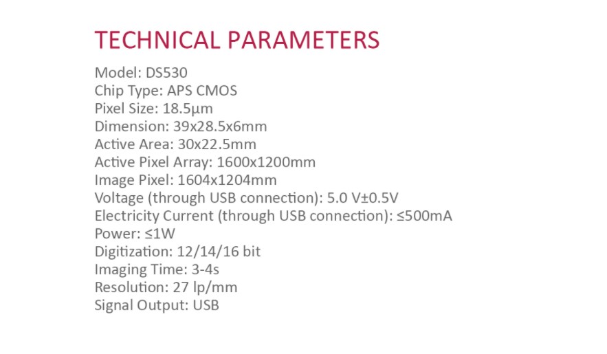 Radiovisiógrafo Sensor intraoral DS530 Runyes