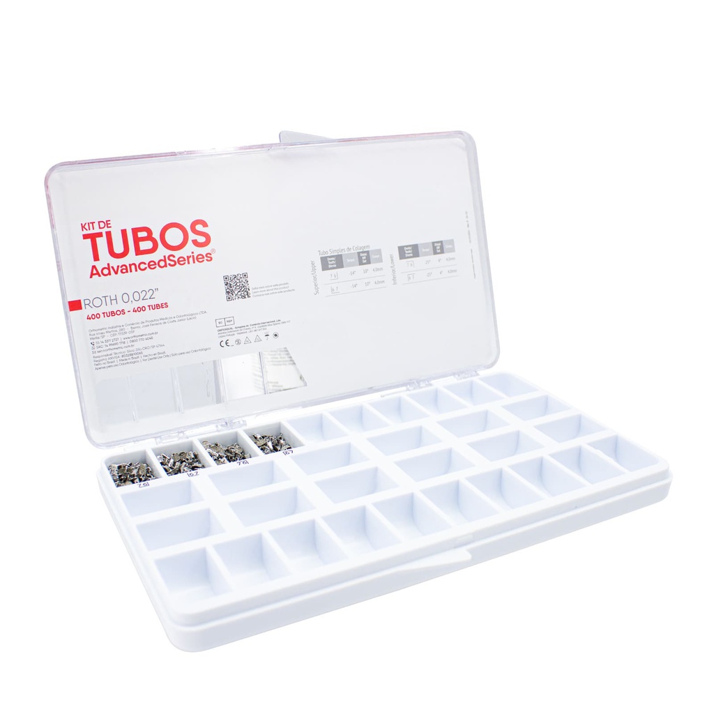 Kit 400 Tubos Simples No convertibles Advanced Series Orthometric