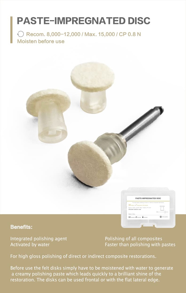 Set Discos con pasta pulido Impregnated Disc  ZT Dental