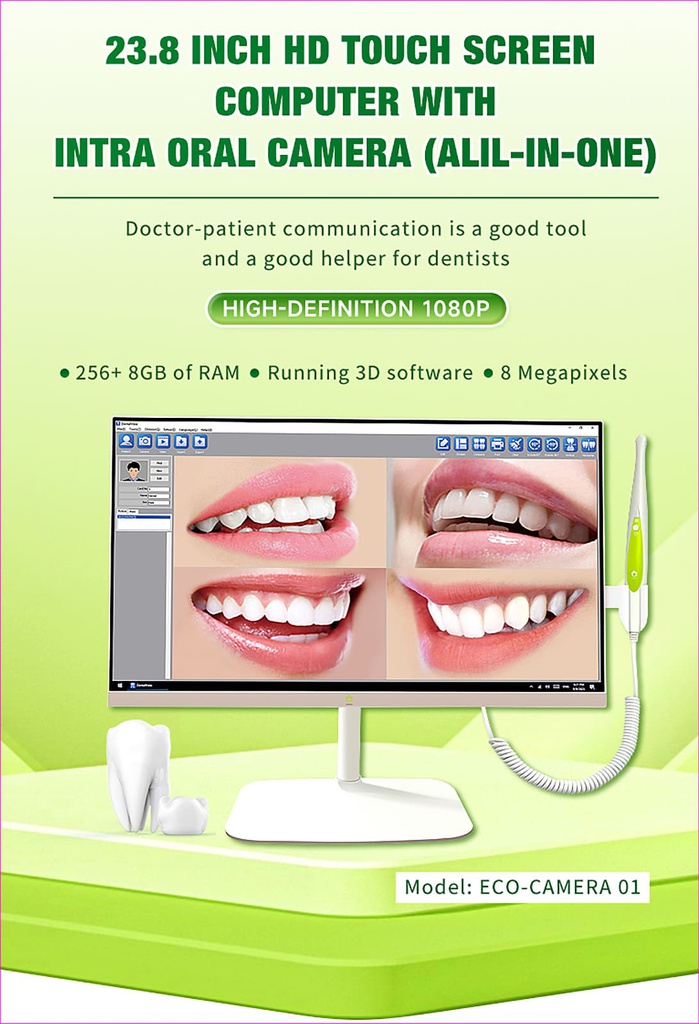 Set Computador + Cámara intraoral de Sobremesa Eco-Camera 01 Appledental