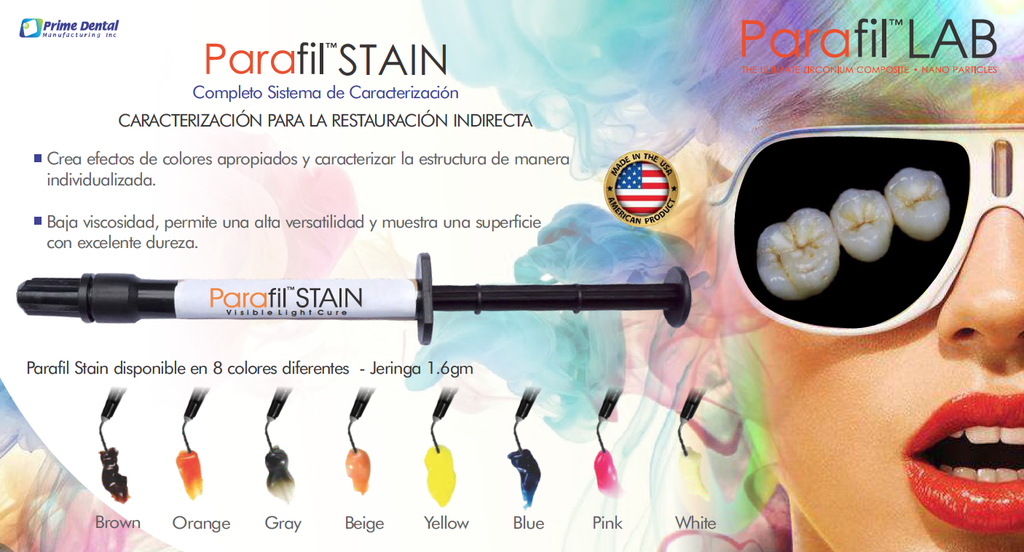 Kit Resina Parafil Stain Prime Dental