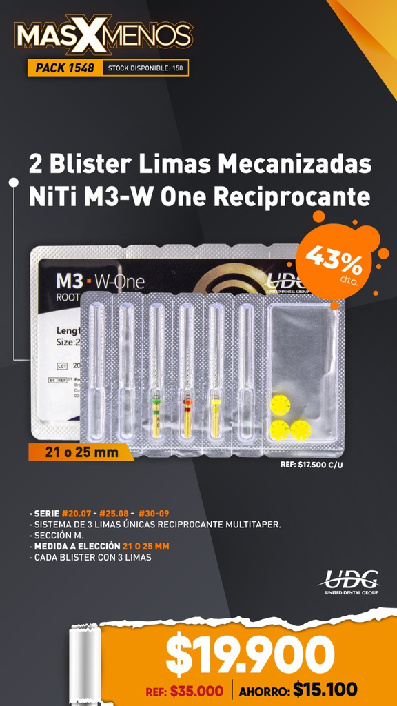 2 Blister Limas Mecanizadas M3-W One UDG