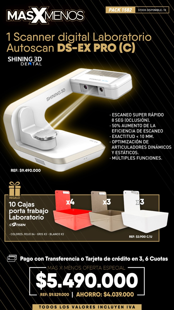 1 Scanner digital Laboratorio Autoscan DS-EX PRO (C) Shining 3D + Regalo