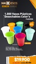 1.000 Vasos Plásticos Desechables Color´s Machtig
