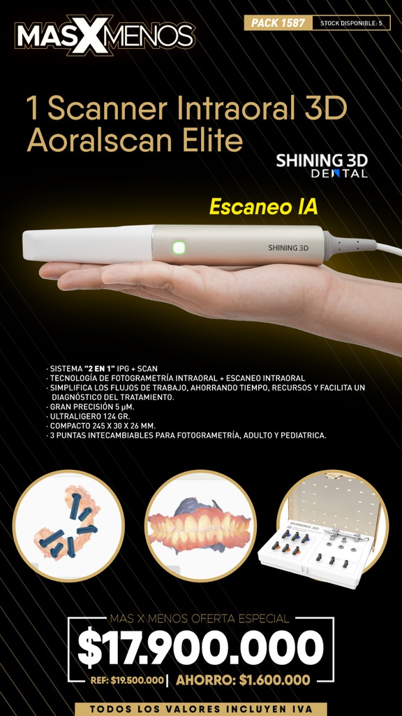 1 Scanner Intraoral 3D Aoralscan Elite Shining 3D + Sorteo (copiar)