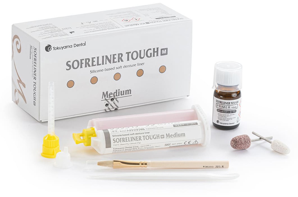 1 Kit Silicona para Rebase de prótesis Sofreliner tough Tokuyama