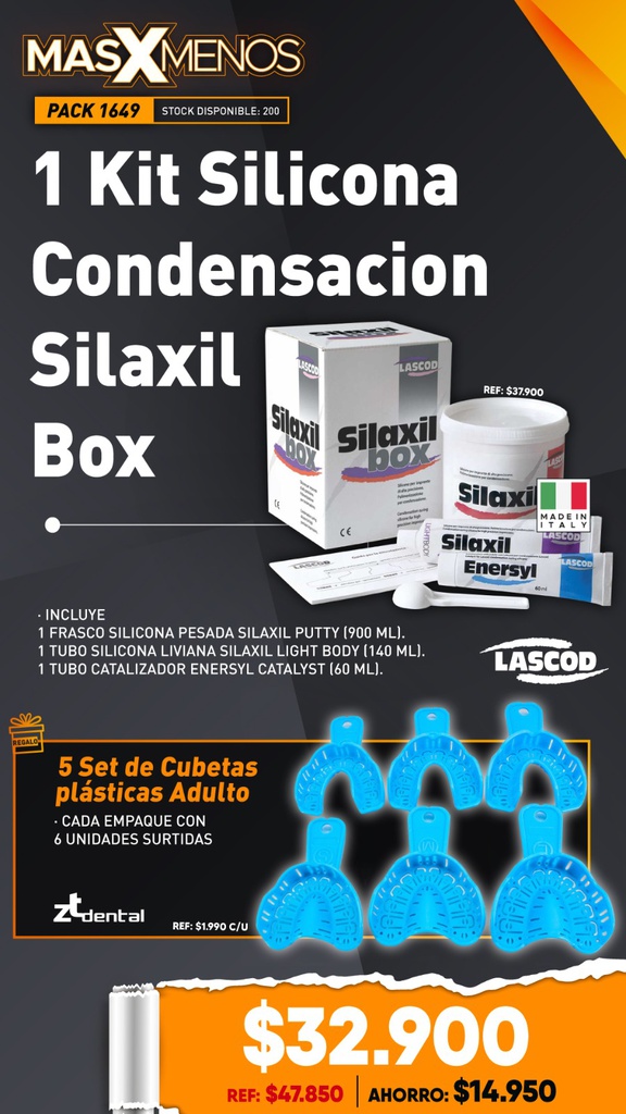 1 Kit Silicona Condensación Silaxil Box Lascod + Regalo