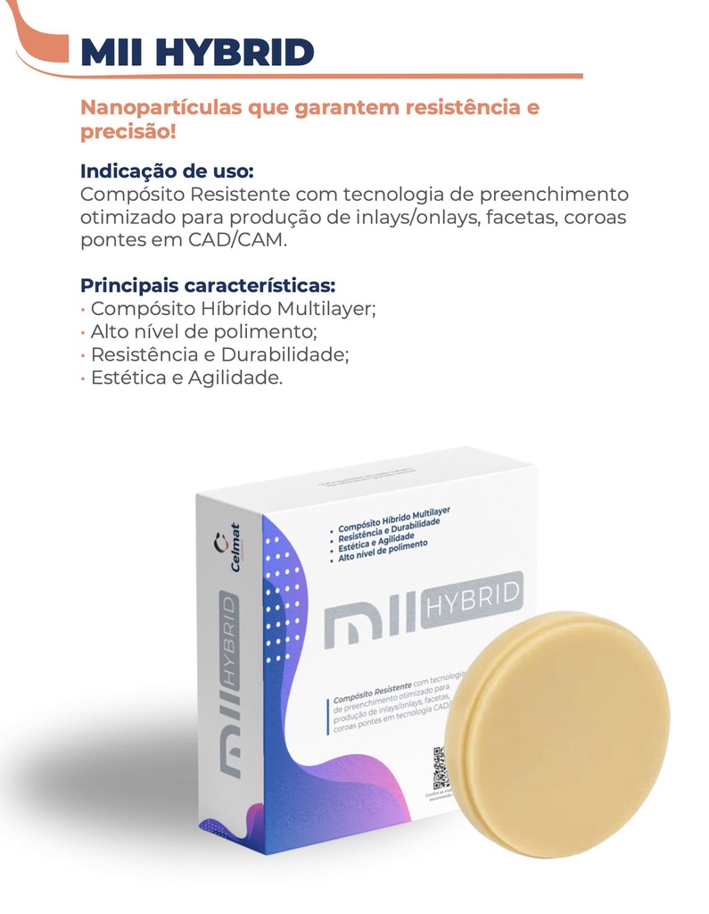 Disco Híbrido Mii Hybrid Multicapa 20 mm Cad/Cam Miiyen