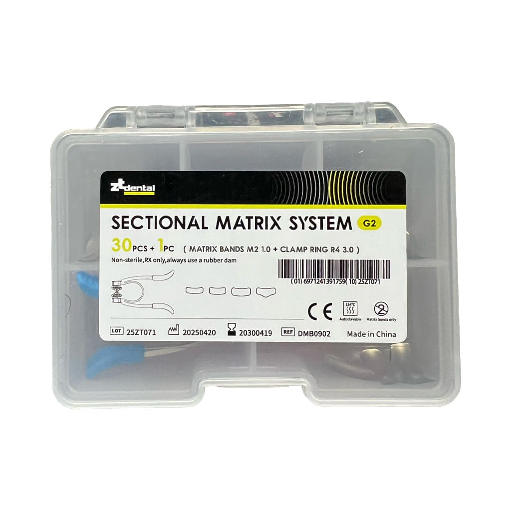 Set de 30 Bandas Matriz preformada con porta anillo G2 tipo Polydentia ZT Dental