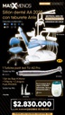 1 Sillón dental AA 2025 con taburete Anle + 1 Set de Baja push PRO205 Machtig + 1 Turbina push led TU-A2 Pro Appledental + 1 Ultrasonido UDS-J Woodpecker
