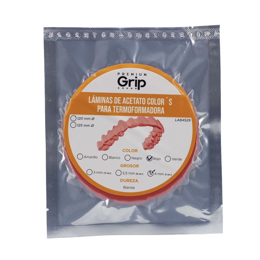 Placas láminas termoformables de Acetato redonda 4 x 120 mm Premium Grip