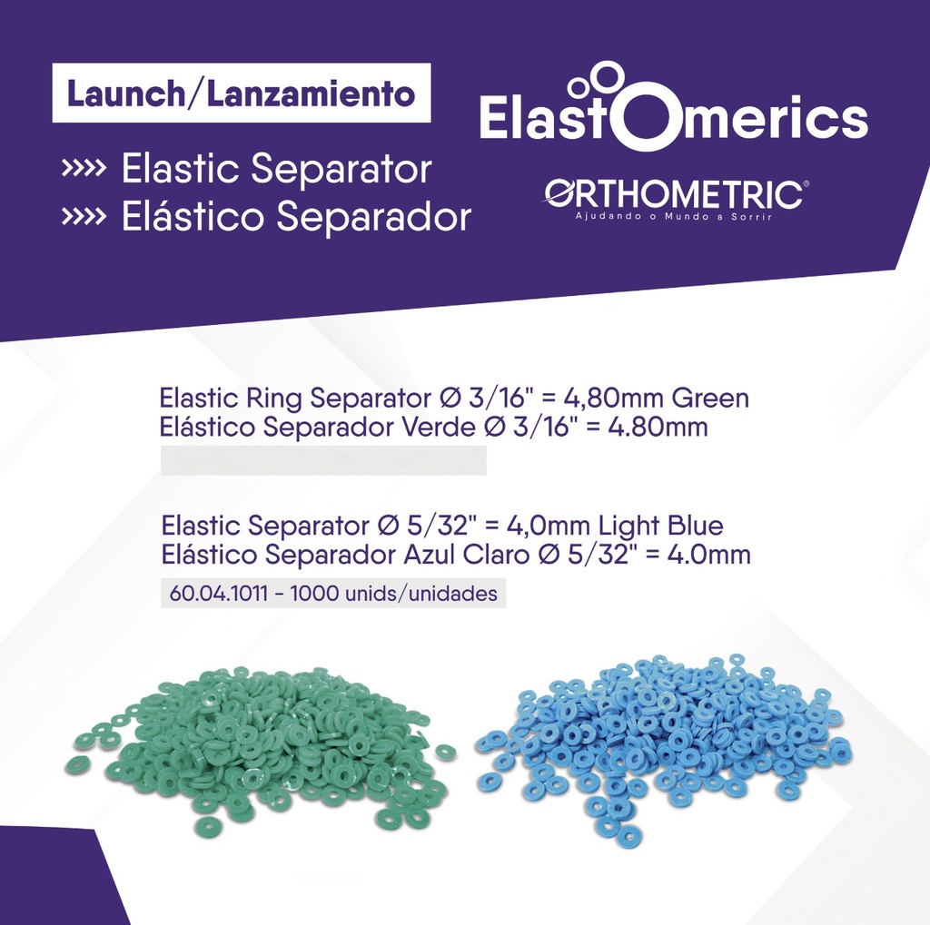 Elásticos Separadores Radiopacos Azul Orthometric