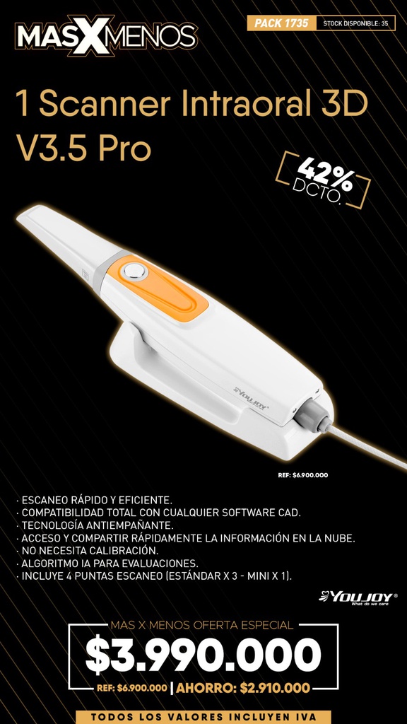 1 Scanner Intraoral 3D V3.5 Pro Youjoy