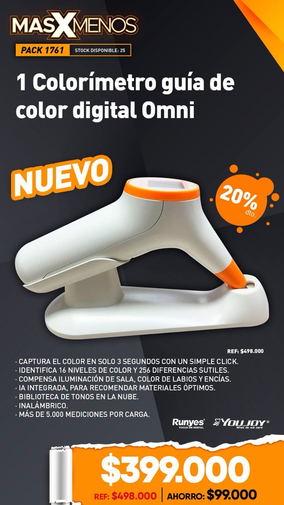 1 Colorimetro guia de color digital Omni Youjoy by Runyes