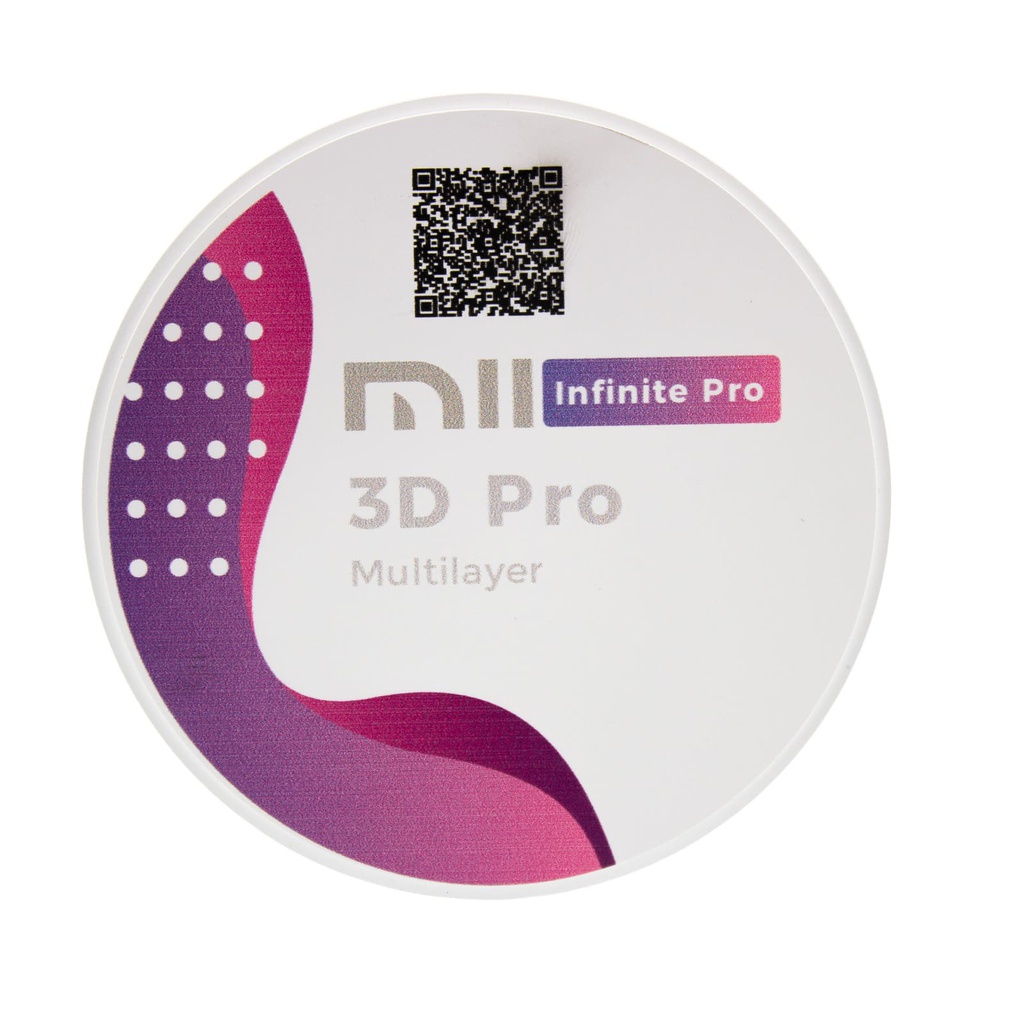 Disco de Zirconio Pro 3D Multi Ultra Translucidez TT 22 mm Mii Infinite Pro