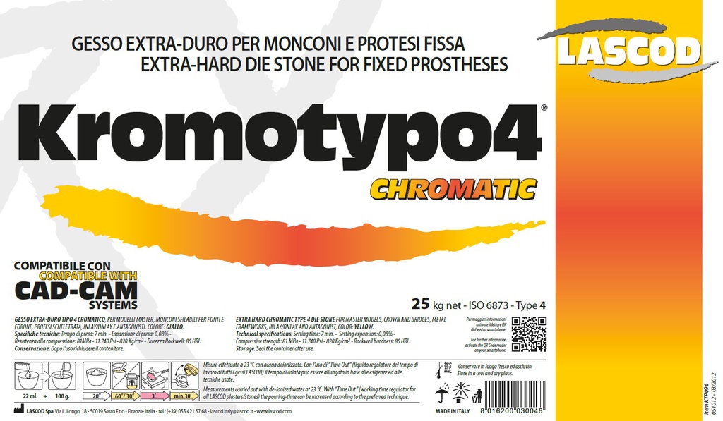 Yeso Tipo IV Kromotypo4 Chromatic 1 kg Lascod