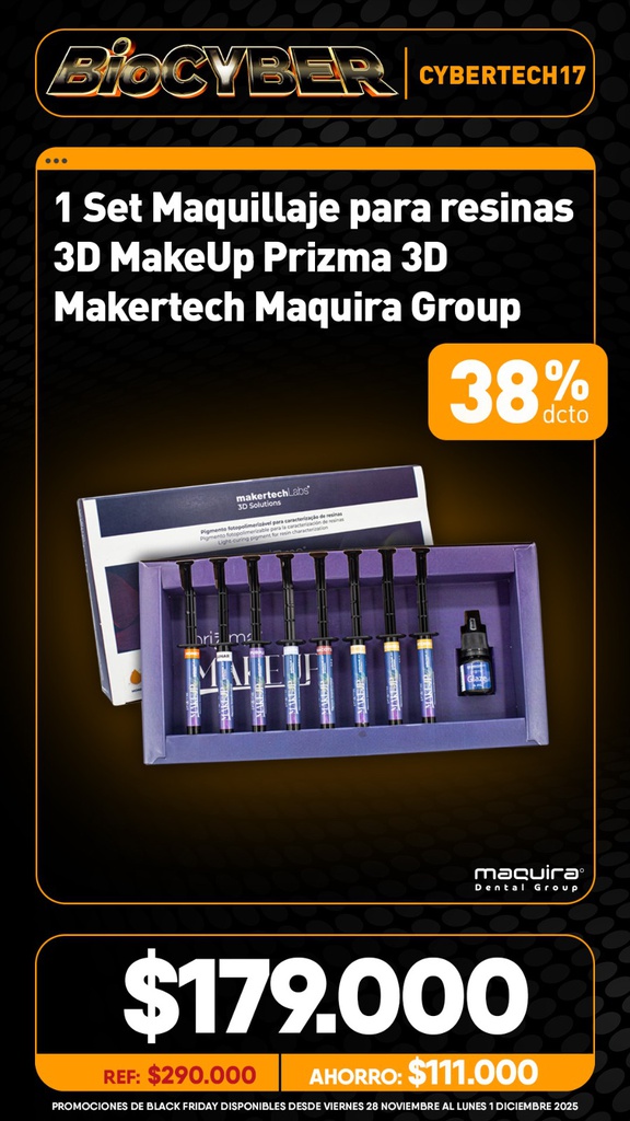 1 Set Maquillaje para resinas 3D MakeUp Prizma 3D Makertech Maquira Group
