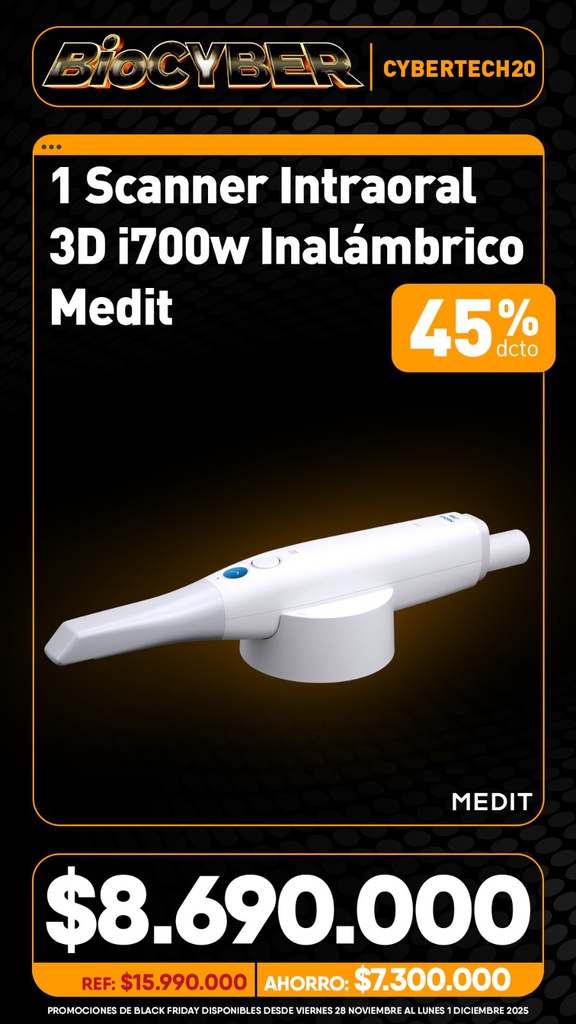 1 Scanner Intraoral 3D i700w Inalámbrico Medit