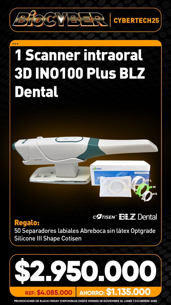 1 Scanner intraoral 3D INO100 Plus BLZ Dental + Regalo