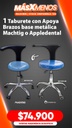 1 Taburete con apoya brazo base metálica Appledental Machtig