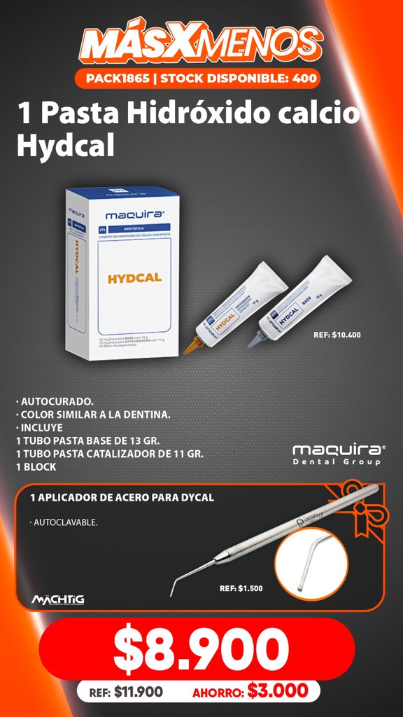 1 Pasta Hidróxido calcio Hydcal Maquira Group + Regalo