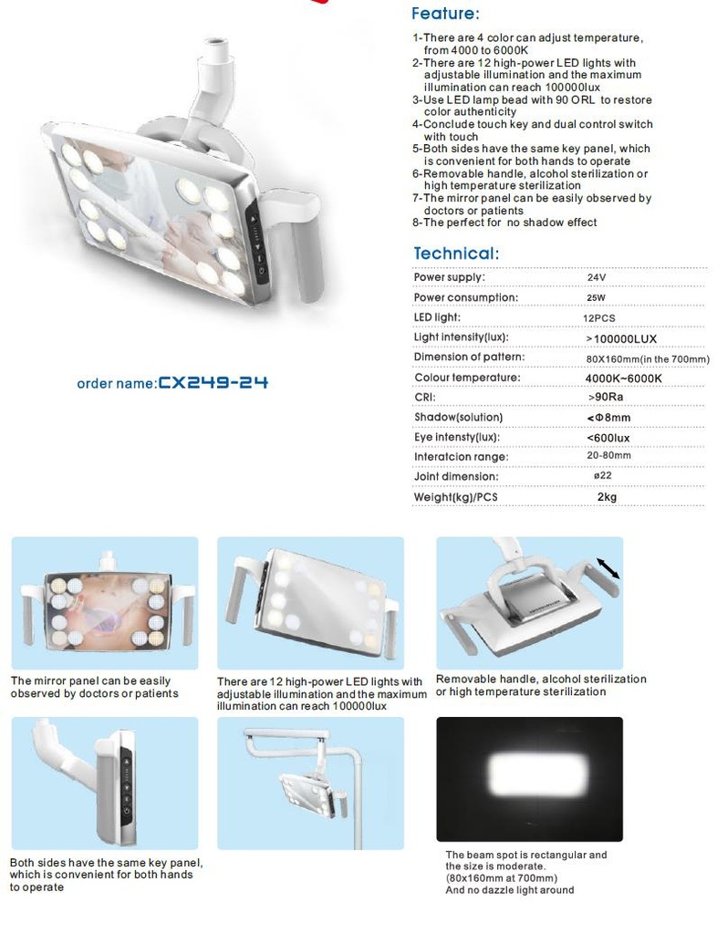 Lámpara Espejo 12 Led para Sillón Coxo