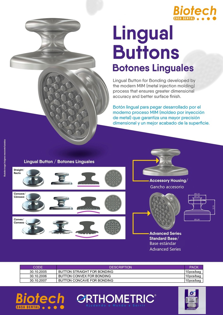 Botón Lingual Adhesivo Orthometric