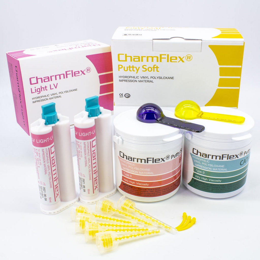 Kit Silicona Adición CharmFlex Putty + Light LV Dentkist