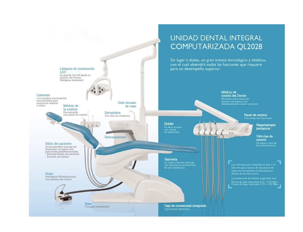 Sillón Dental QL2028 con taburete Fengdan