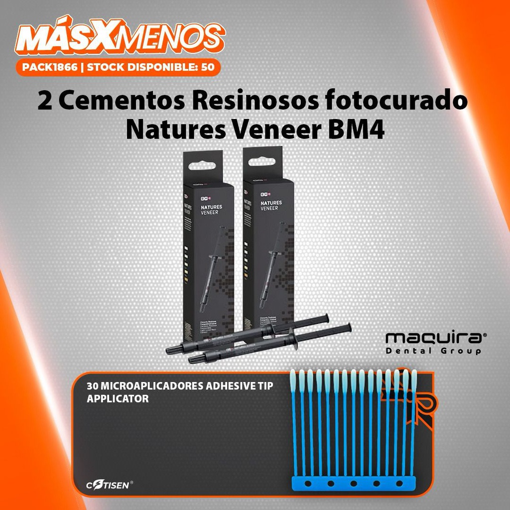 2 Cementos Resinosos fotocurado Natures Veneer BM4 Maquira Group + Regalo