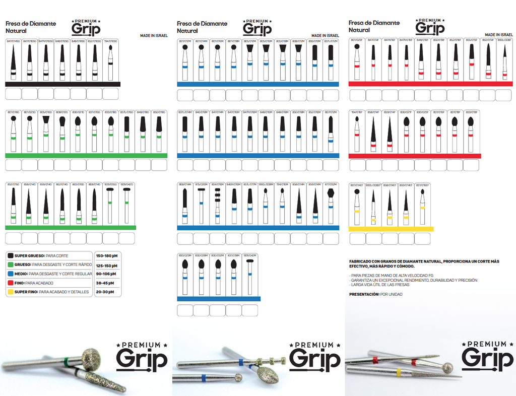 Fresas Diamante Natural FG Premium Grip