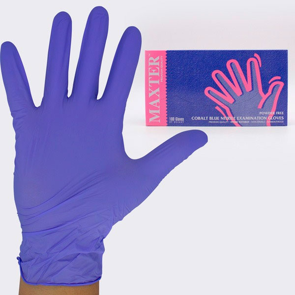 Guantes de Nitrilo Celeste Indigo Maxter