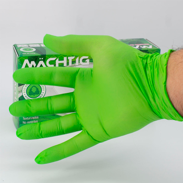 Guantes de Nitrilo Biodegradables Verde Machtig