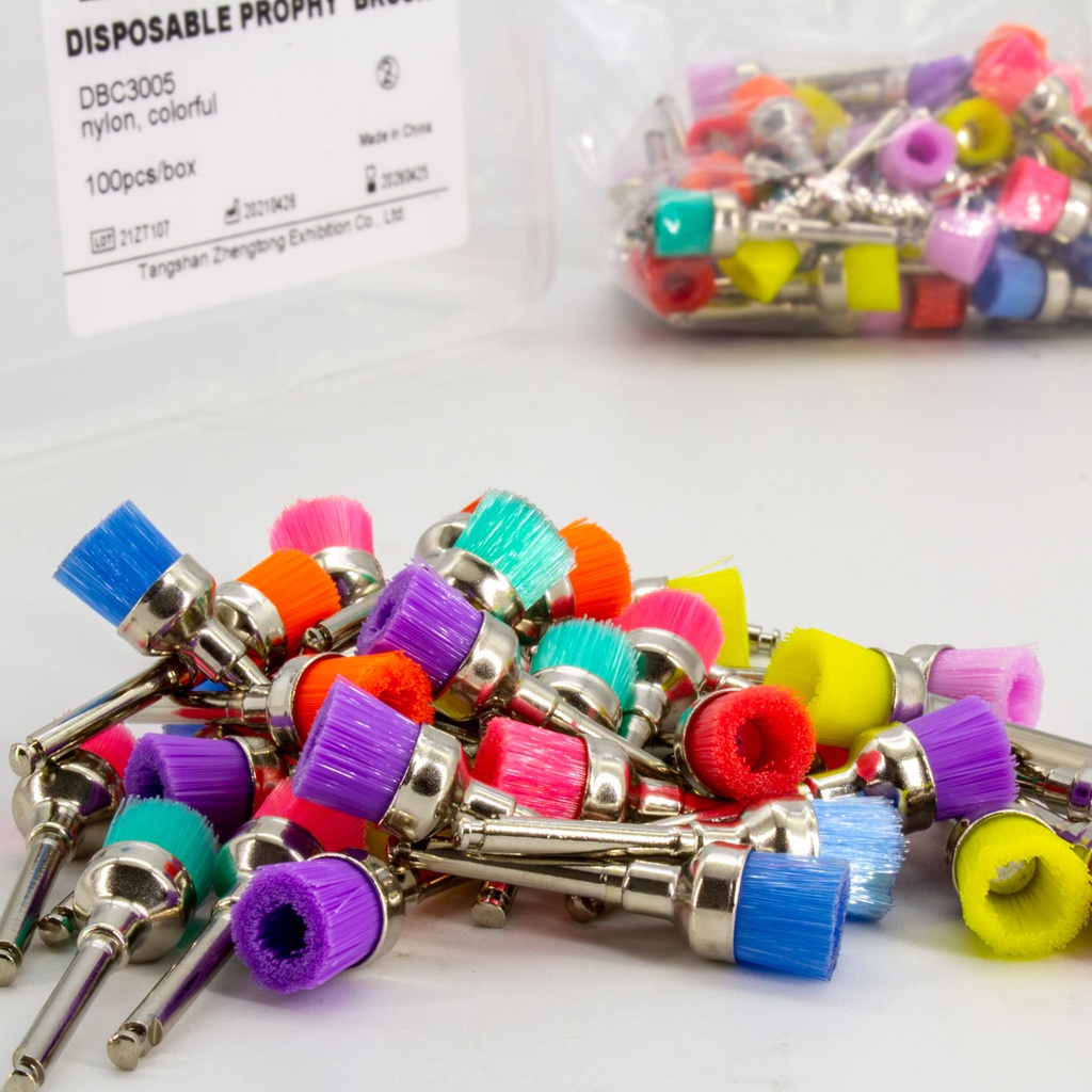 Escobillas para Profilaxia Colors Neón Copa Nylon Suave ZT Dental