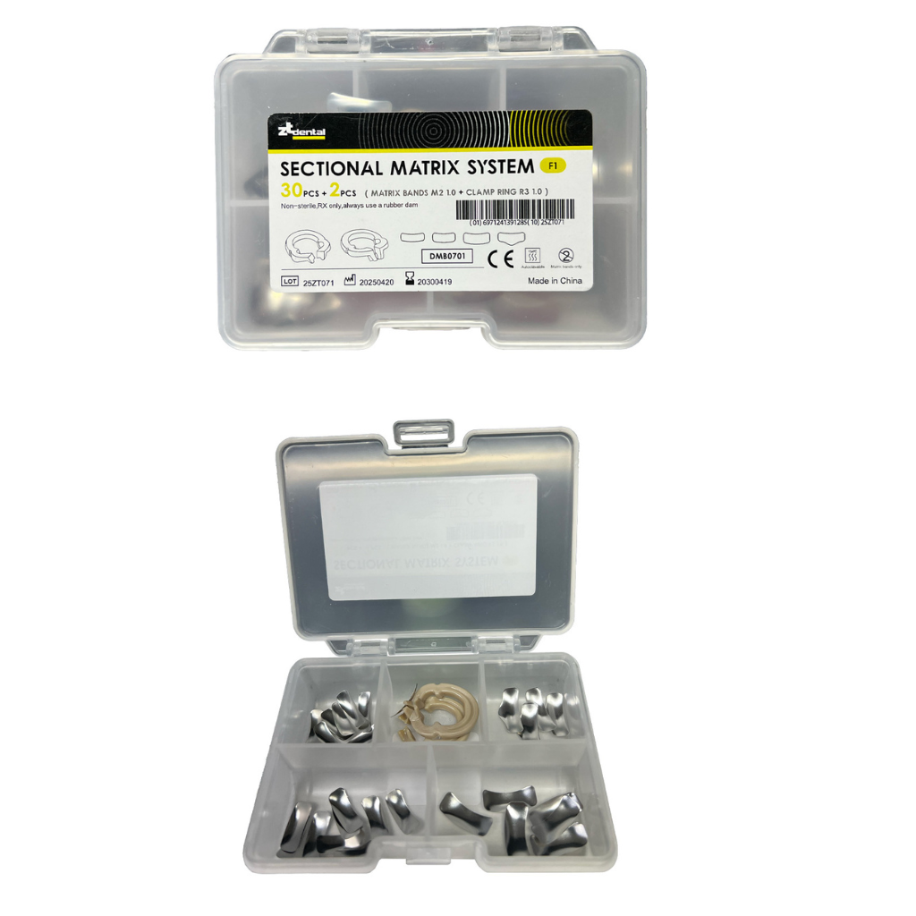 Set de 30 Bandas Matriz preformada con Clamps Resina F1 ZT Dental