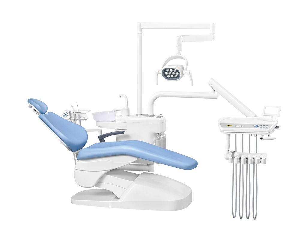 Sillón dental AA con taburete Anle (estructura blanca)