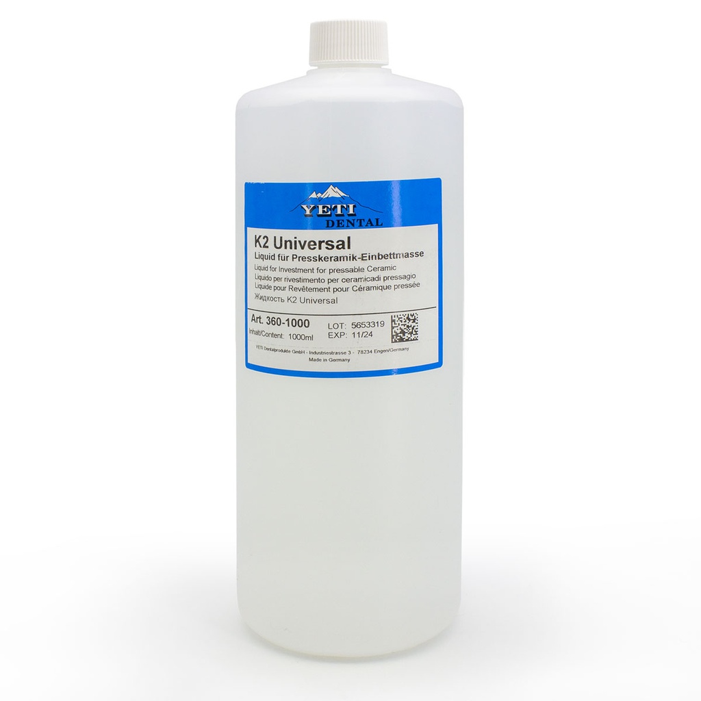 Líquido Revestimiento para Disilicato prensado K2 Press-Universal 1 lt Yeti dental