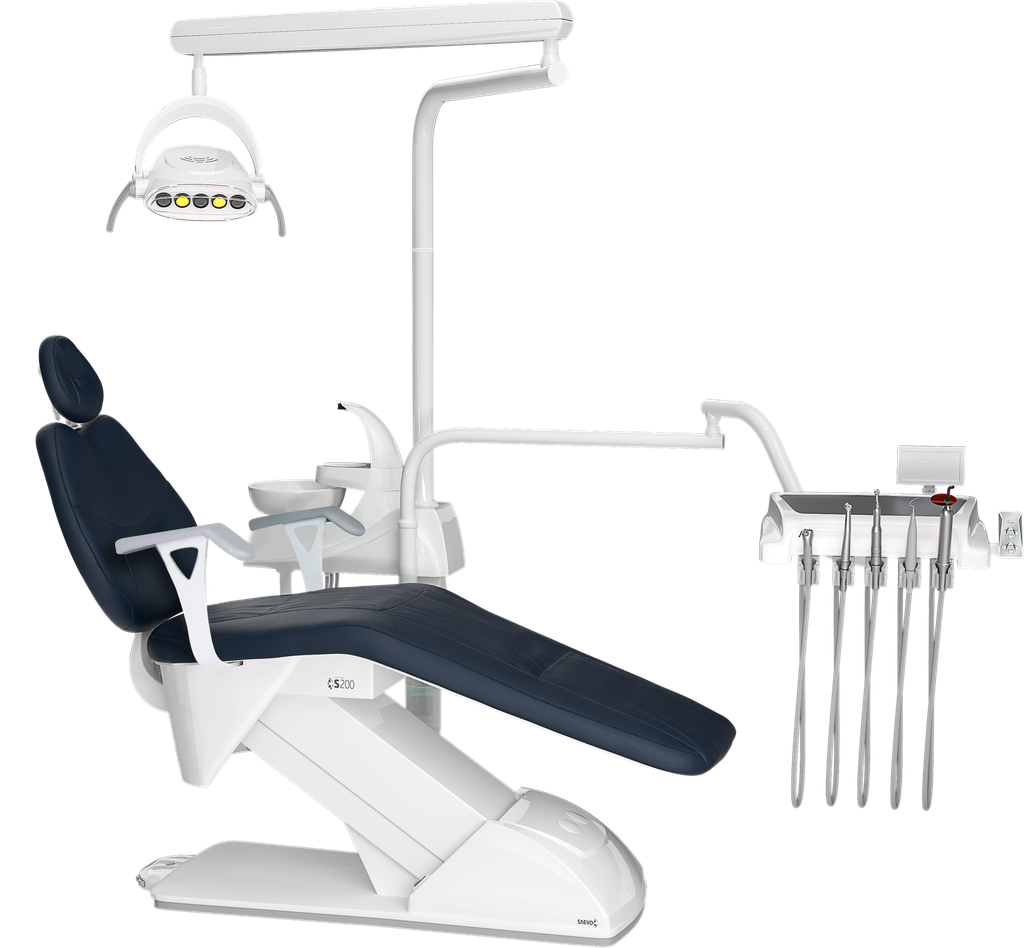 Sillón Dental S200 Pro cuero con taburete Gnatus Alliage